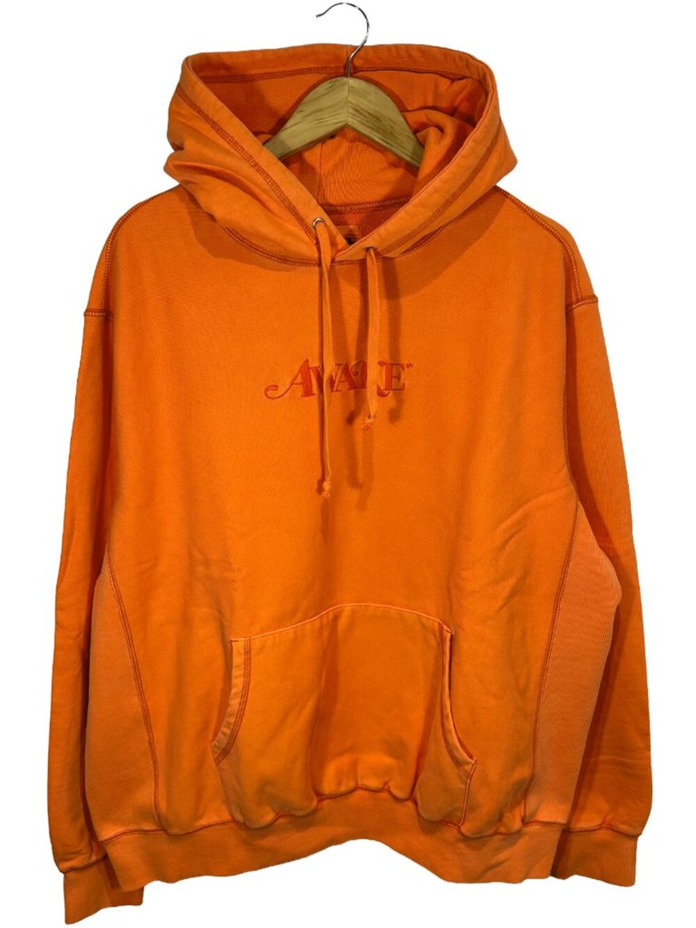 AWAKE NY Embroidered Logo Hoodie Size Mens XL Orange/Orange